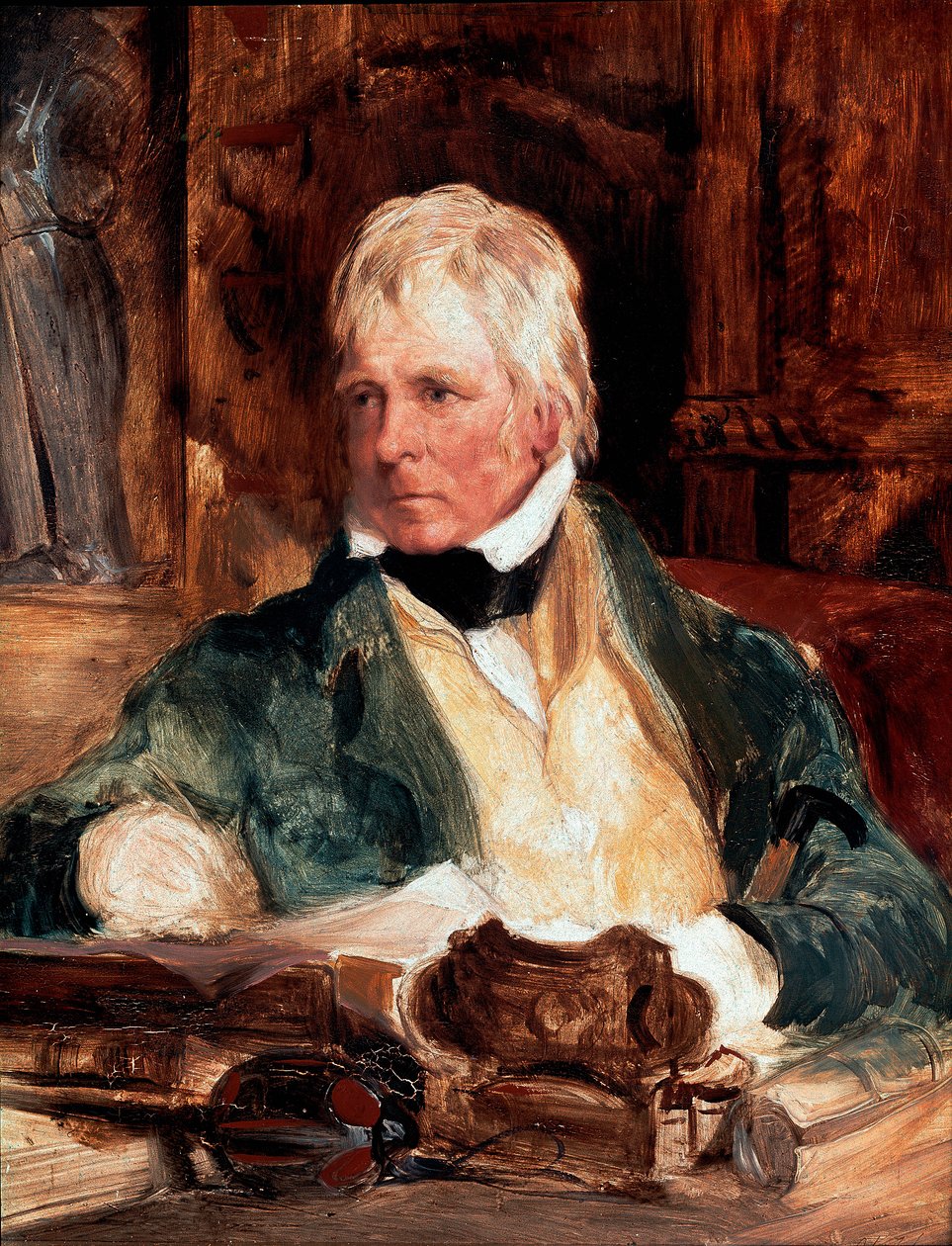 ウォルター・スコット（1771-1832）の肖像 エドウィン・ヘンリー・ランドシーア（1802-1873）によるスコットランドの作家の絵画 1824 Sun.29.2 cm x 24.1 cm ロンドン、ナショナル・ポートレート・ギャラリー 作： エドウィン・ランドシーア