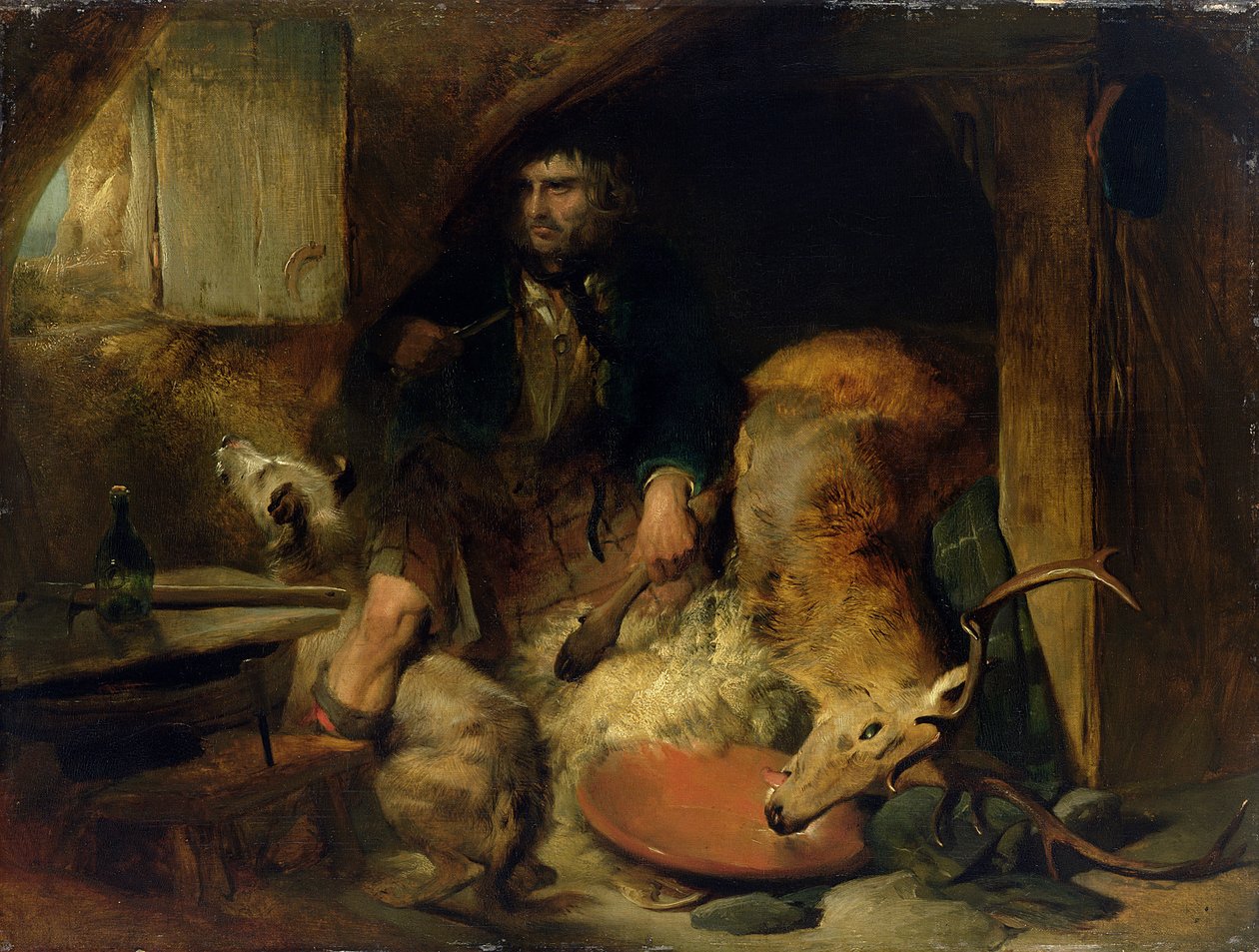 サベージ、c.1838（キャンバスに油彩、パネル上に配置） 作： エドウィン・ランドシーア