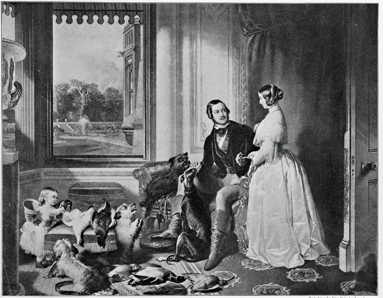 1843年の絵画からの現代のウィンザー城 作： エドウィン・ランドシーア