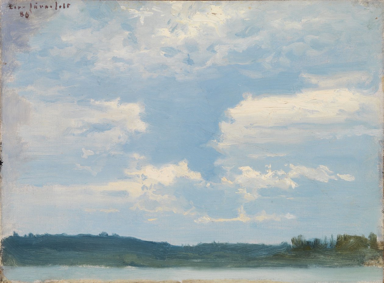 湖の風景、曇り空 作： エエロ・ヤルネフェルト