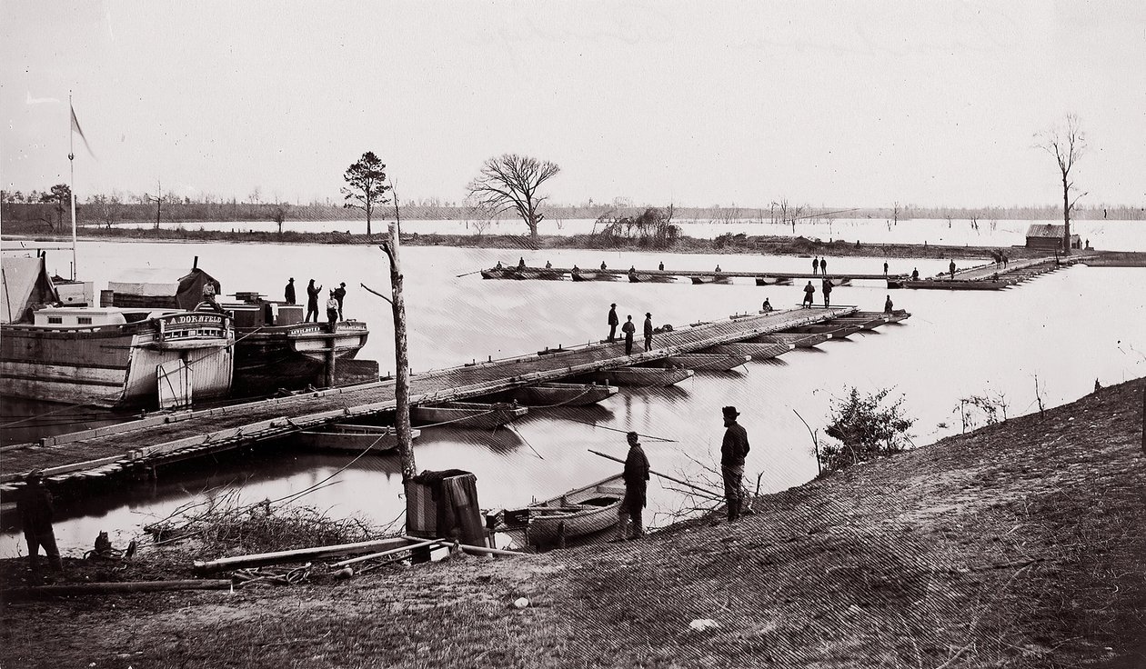舟橋、1861 年から 65 年。 作： Egbert Guy Fowx