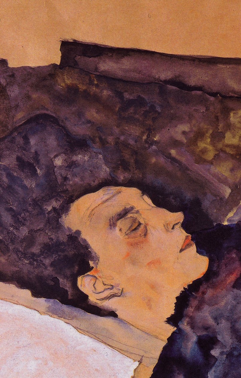 アーティストの眠っている母親 作： エゴンシーレ