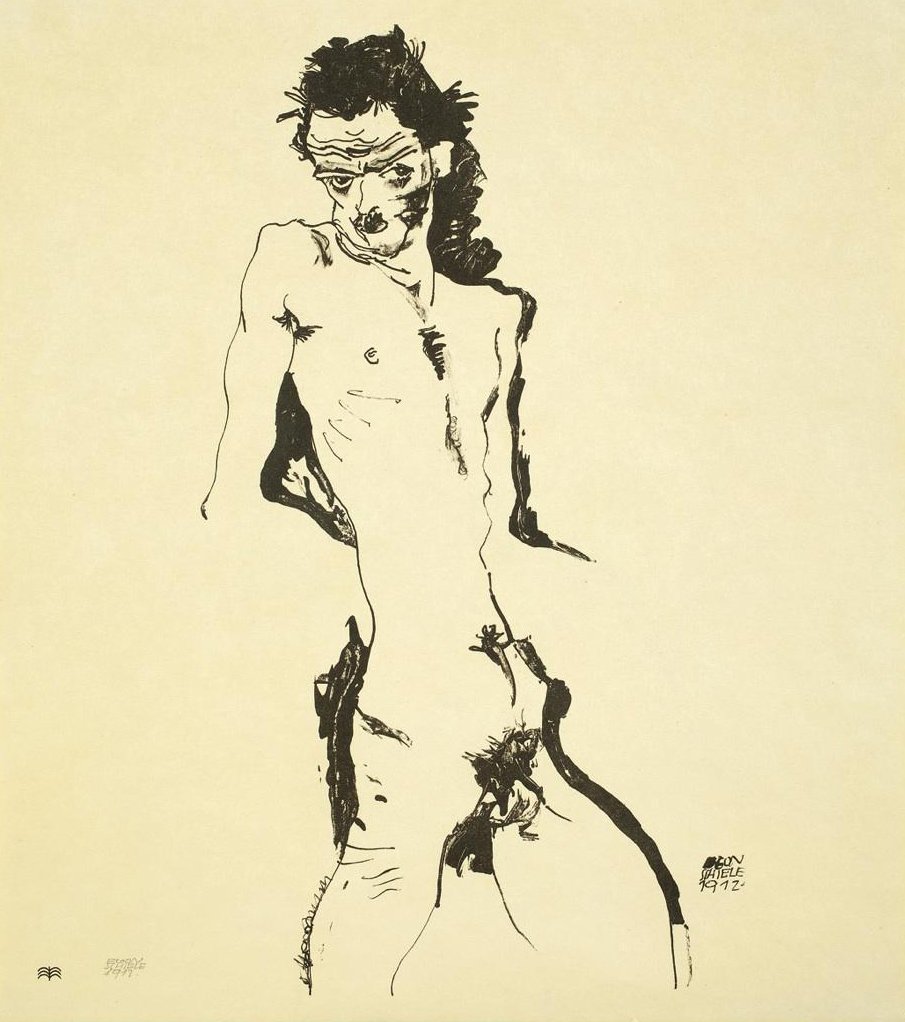 男性の行為（自画像） 作： エゴンシーレ
