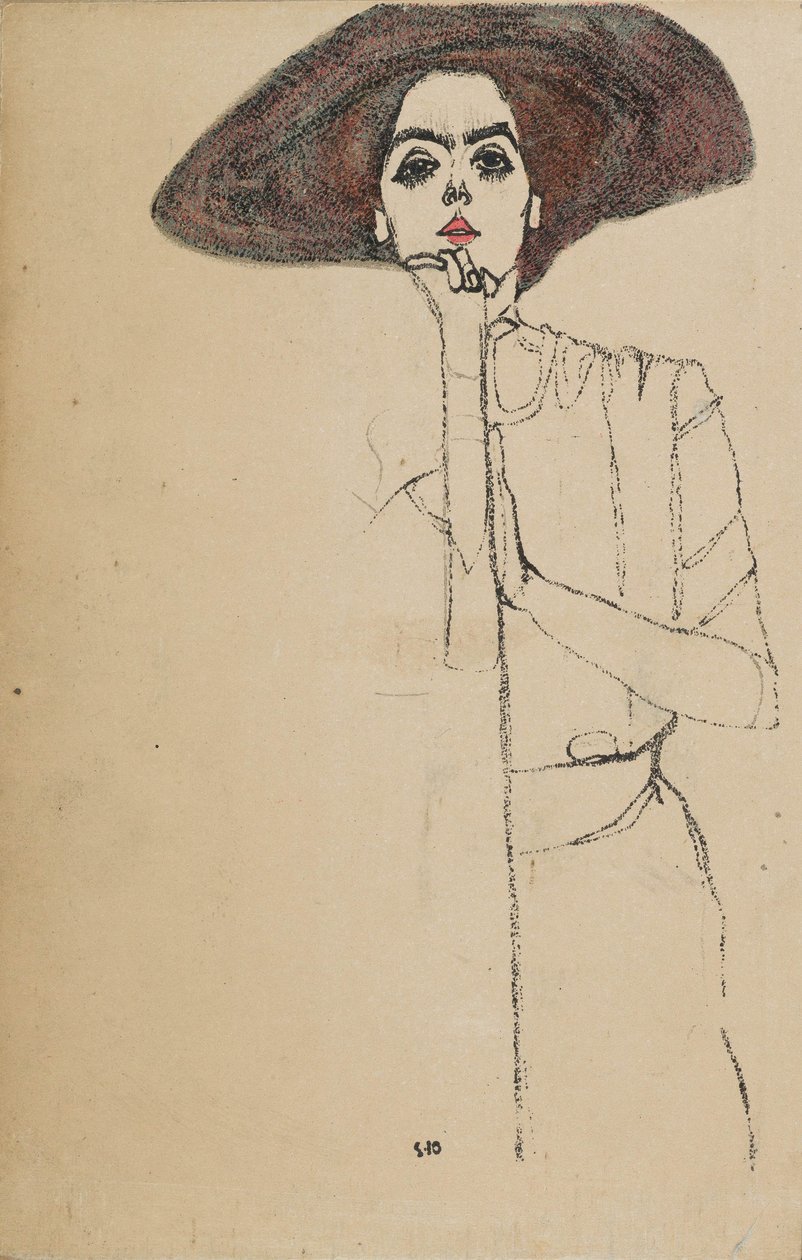 女性の肖像、1910 作： エゴンシーレ