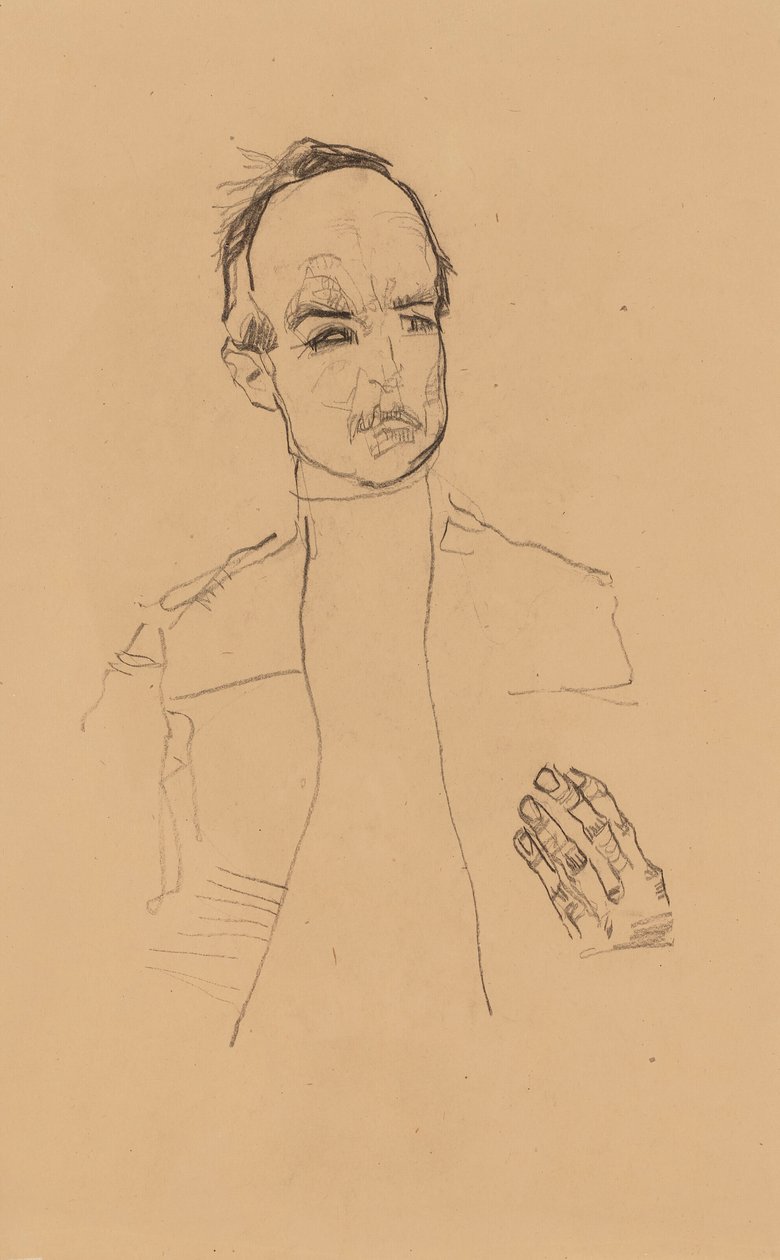 2022 NYR 20682 0724 001(エゴン・シーレ、手を組んで座る少年の肖像画習作 dr oska011034) 作： エゴンシーレ