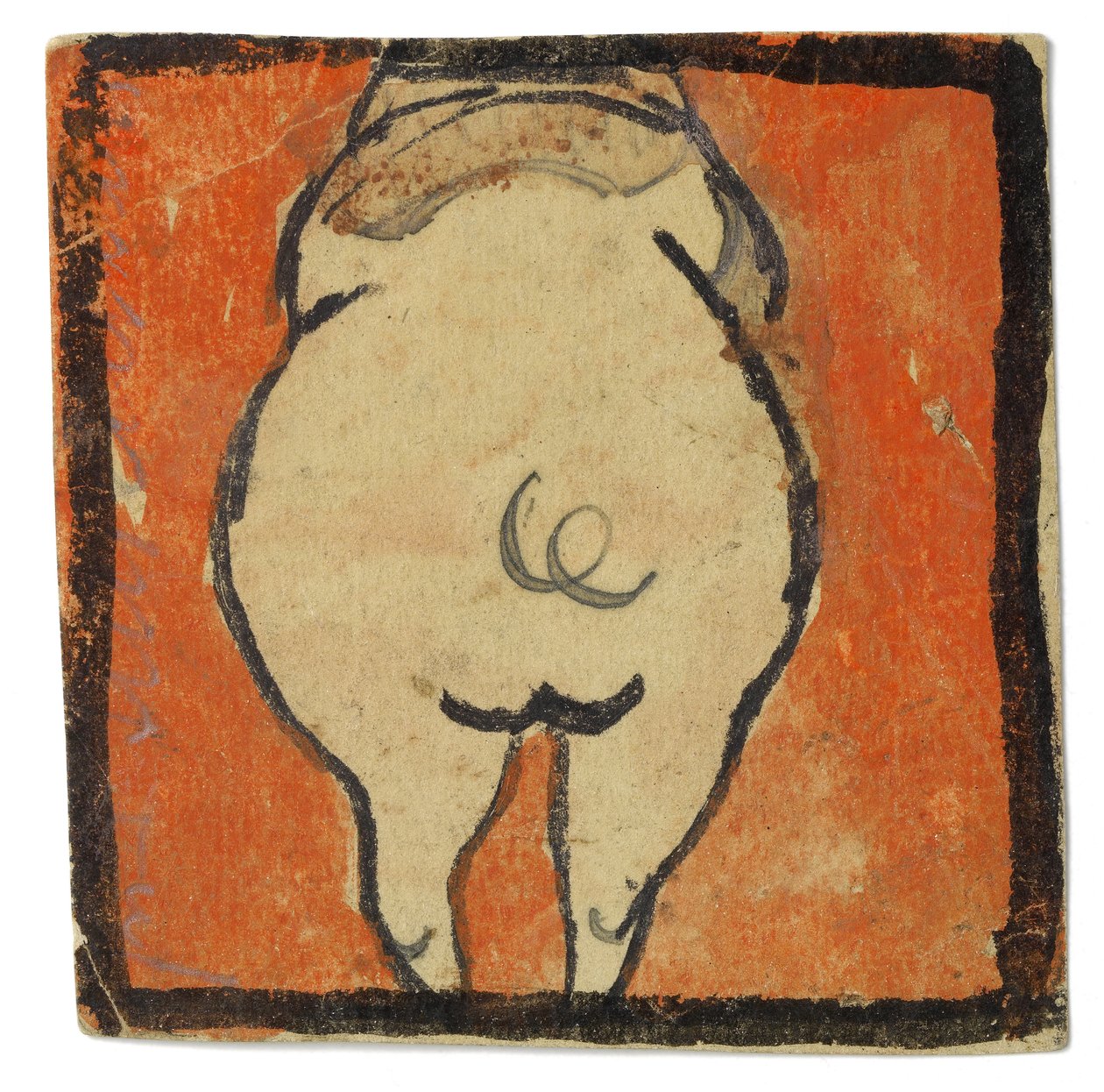 Entwurf für eine Wanddekoration im Atelier Wattmanngasse (Schwein von hinten?) 作： エゴンシーレ