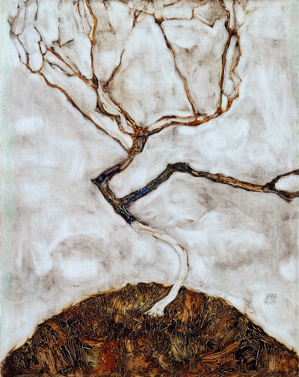晩秋の小さな木 - エゴン・シーレ作 (1890-1918) キャンバスに油彩 (42x33.5 cm) 作： エゴンシーレ