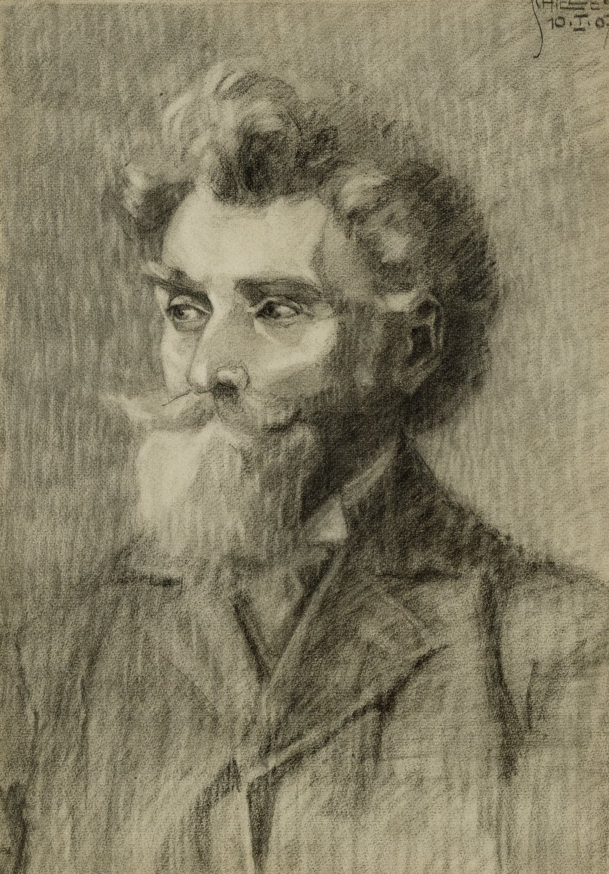 男の肖像; Mannerportrait、1907 作： エゴンシーレ