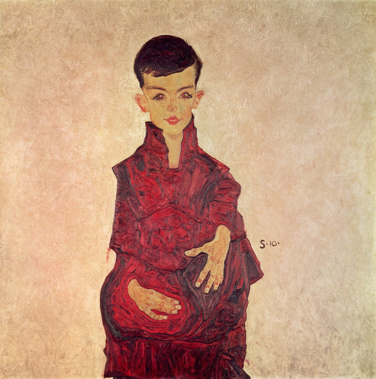 Rainerbub（約6歳のHerbert Rainerの肖像）1910 作： エゴンシーレ