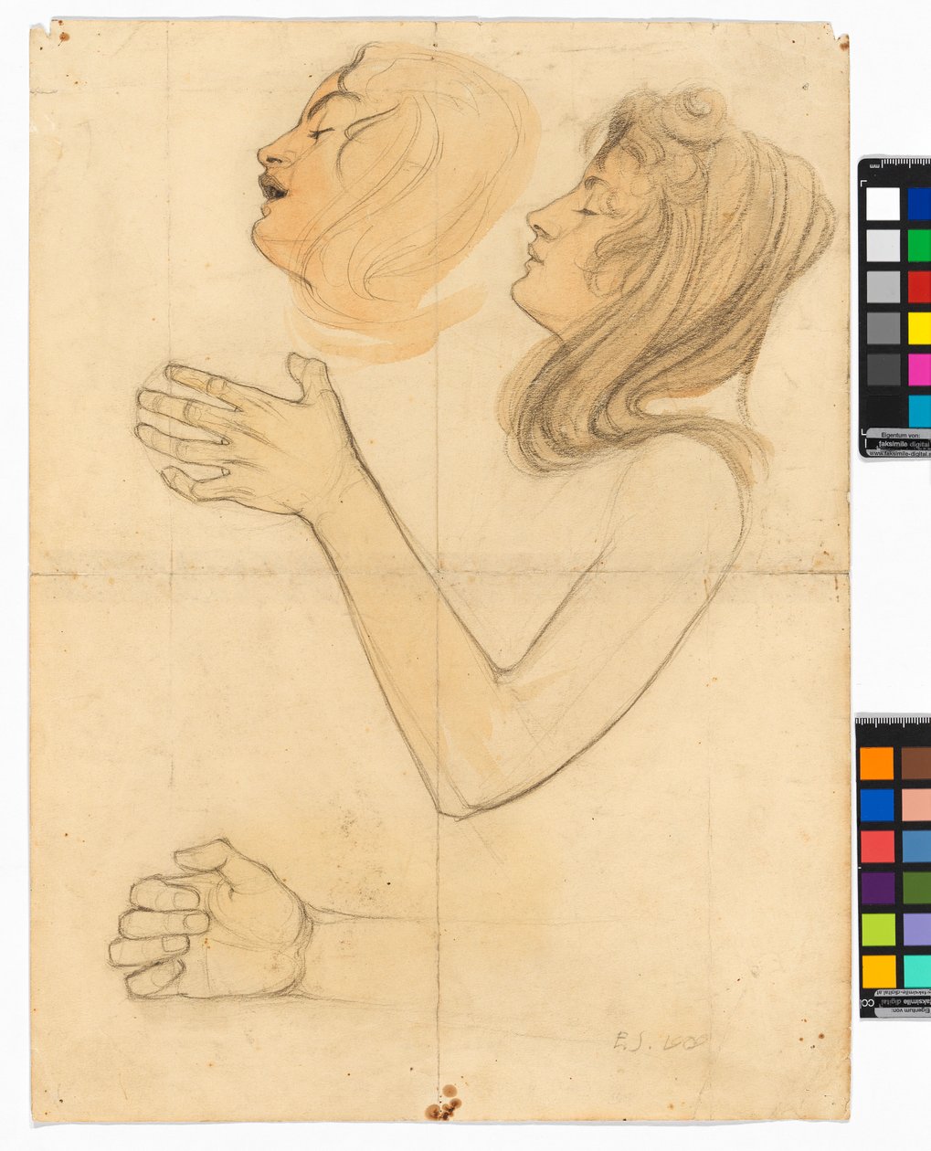 Studien der Schwester des Künstlers, Gertrude Schiele 作： エゴンシーレ