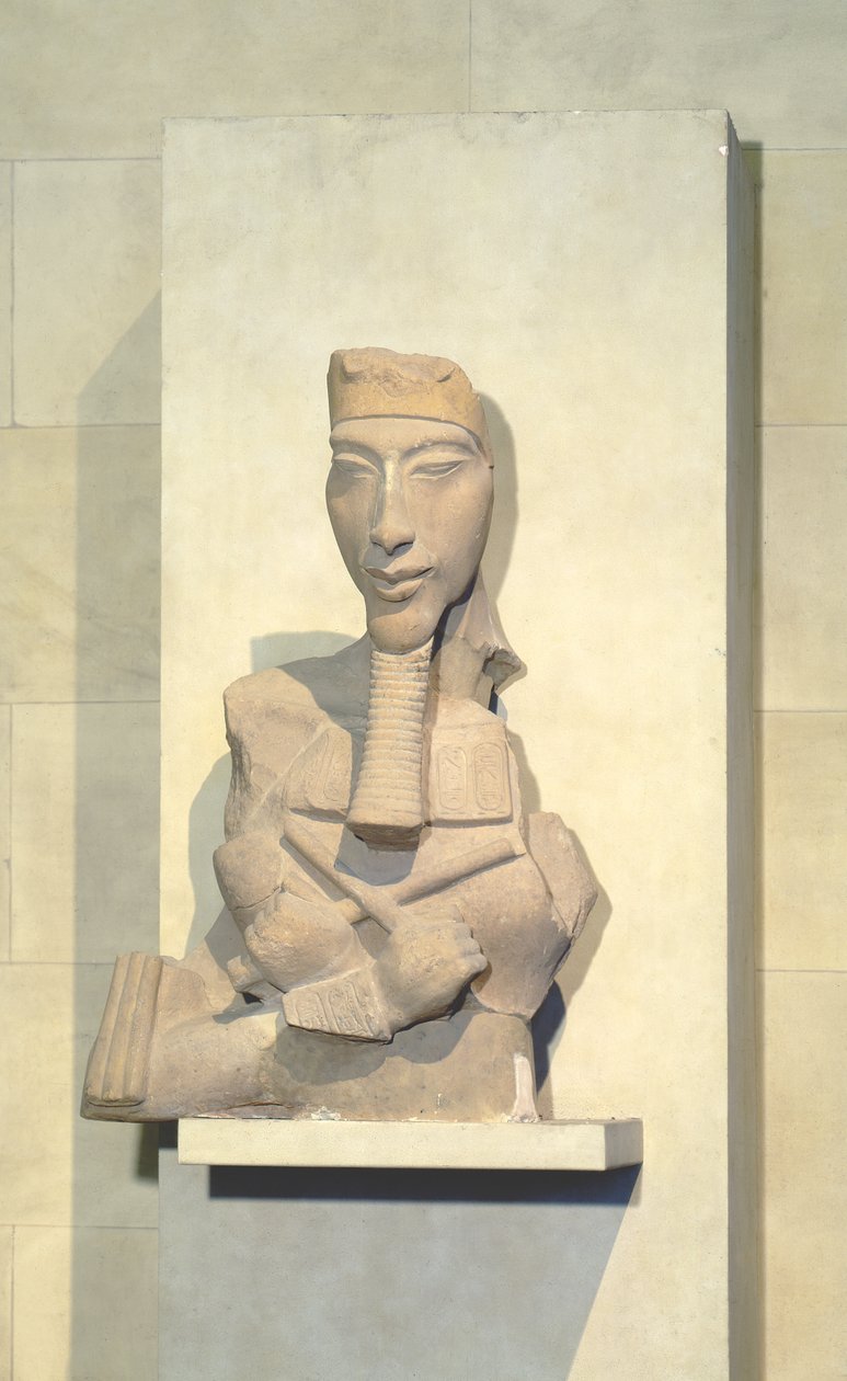 アメノフィス四世（アケナテン）のオスリデ柱、紀元前1350年頃、カルナック、紀元前1世紀（砂岩） 作： エジプト第18王朝