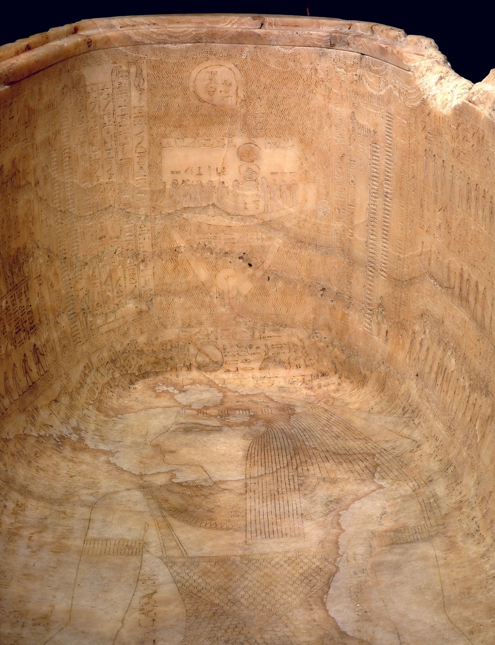 セティ1世の石棺にある女神ナッツの画像、紀元前1279年頃、アラバスター 作： エジプト第19王朝