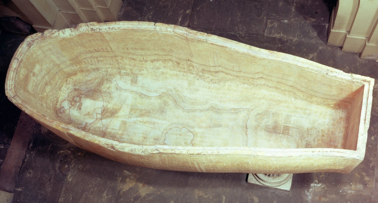 上から見たセティIの石棺、紀元前1300年頃（石灰岩）（3589も参照） 作： エジプト第19王朝