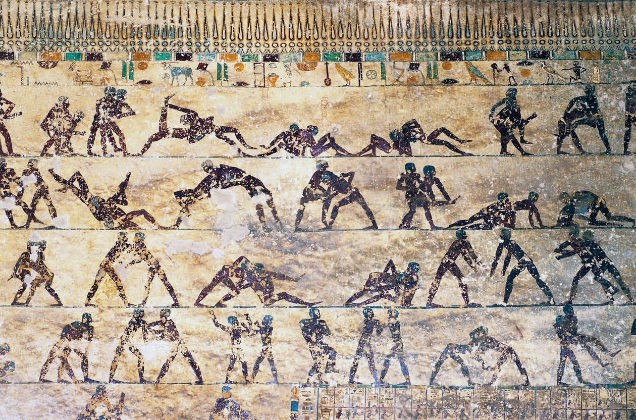 Fight scenes, wall painting, Kethi tomb, Beni Hasan Necropolis, Egypt, Egyptian civilization, Middle Kingdom, Dynasty XII   1451756   ja       japanese Successfully Translated  Original: Ivy Bridge, c.1850 (watercolor on paper) Translat: Ivy Bridge, c.1850 作： エジプト第12王朝