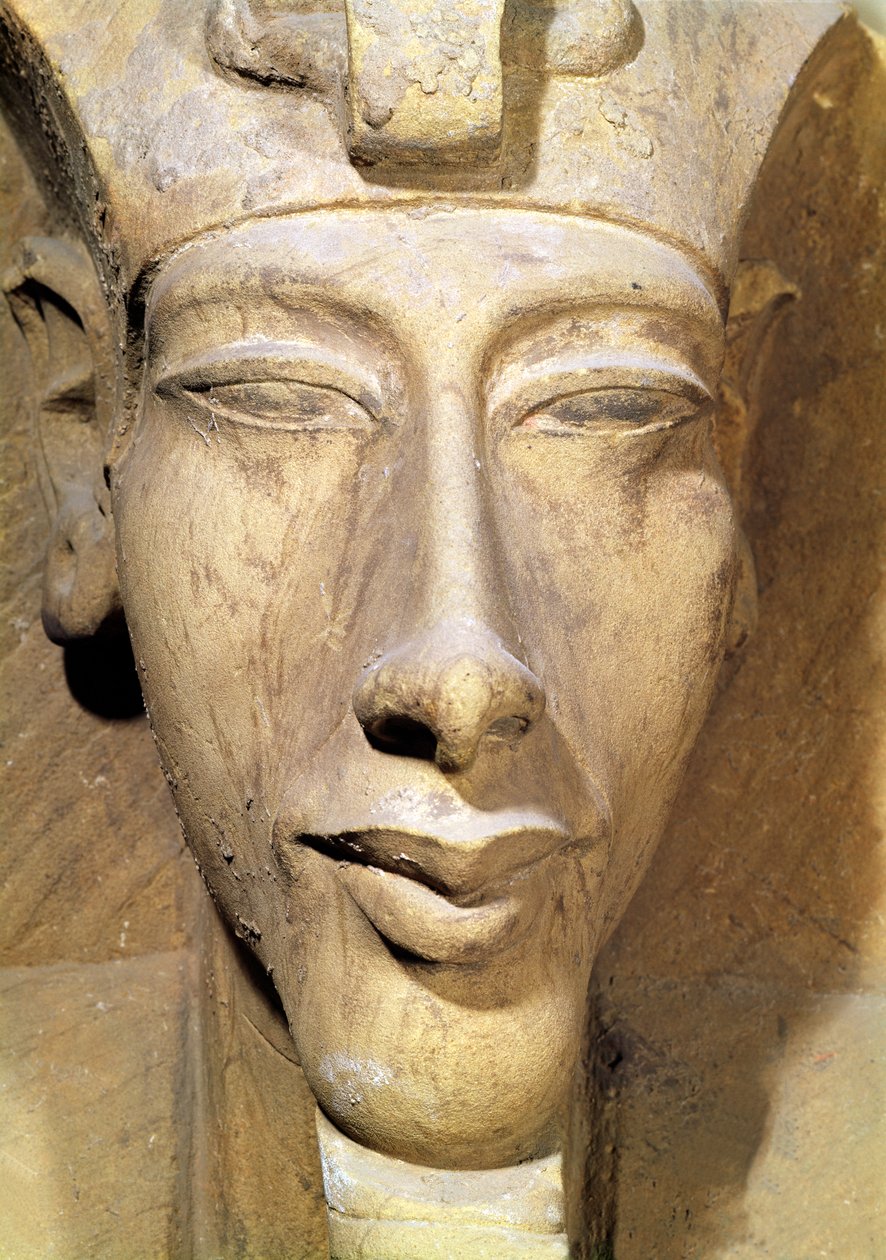 アメンフィスの胸像IV（アケナテン）（紀元前1364-1347年）アメン神殿、カルナック、紀元前1353-1337年頃（砂岩）（詳細） 作： エジプト第18王朝
