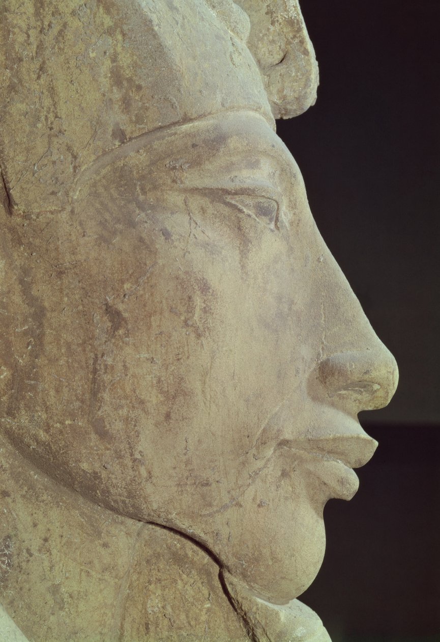 アメンフィスの胸像IV（アケナテン）（紀元前1364-1347年）アメン神殿、カルナック、紀元前1353-1337年頃（砂岩）（詳細） 作： エジプト第18王朝