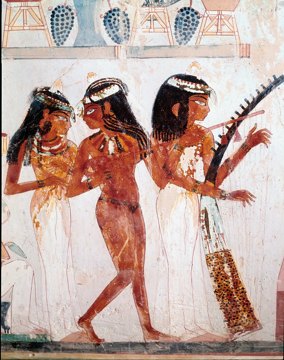 エジプトのアンティーク：音楽家ナクトの墓。第18王朝。紀元前1410年