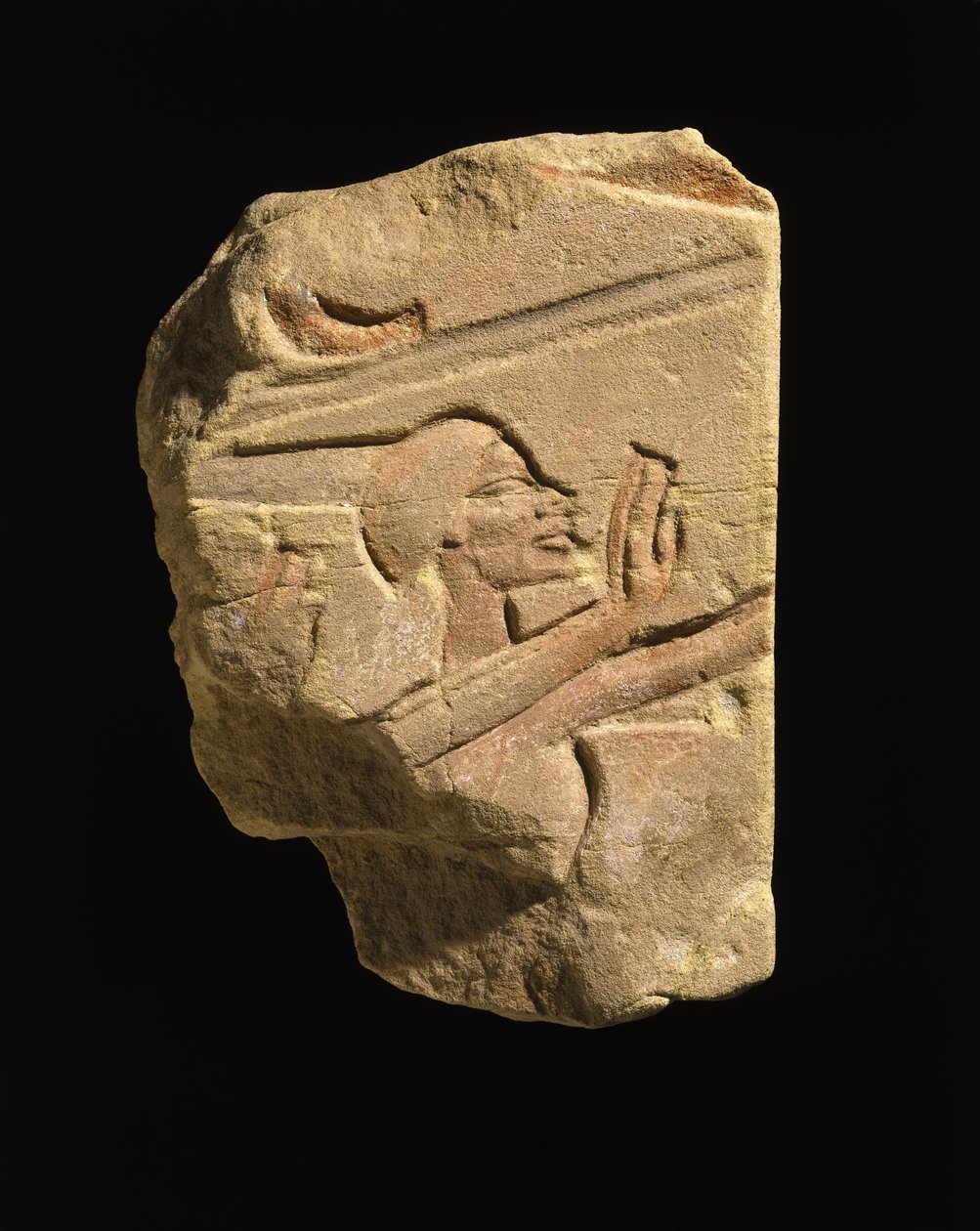 崇拝のしぐさのヌビア人、エジプト、カルナック、アマルナ時代、新王国、紀元前1353-1336年（砂岩） 作： エジプト第18王朝