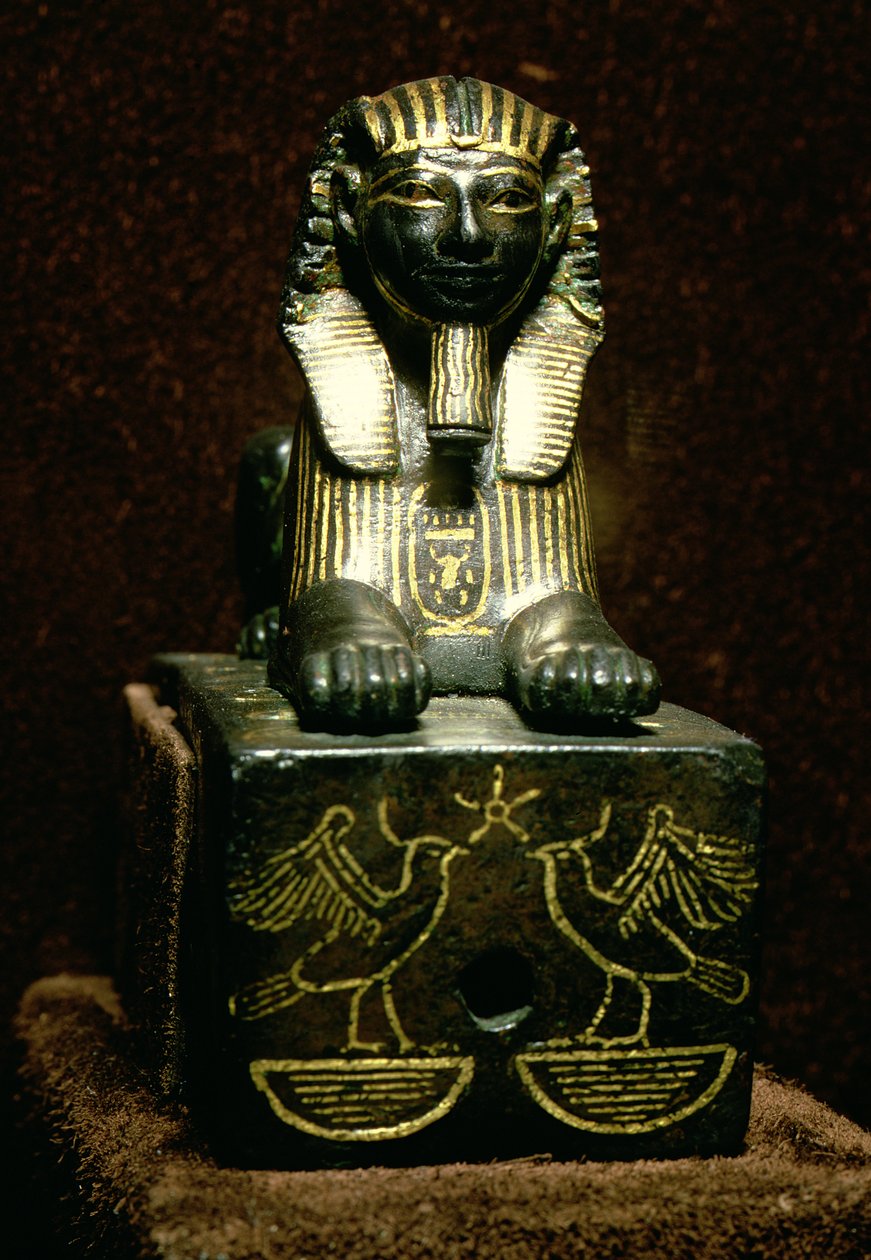 キングトトメス3世のスフィンクスの小像、イギリス、c.1490-1439 BC 作： エジプト第18王朝