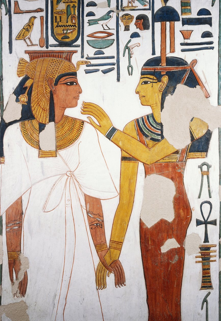 ネフェルタリと女神イシスの出会い、フレスコ画、第4の柱の北面