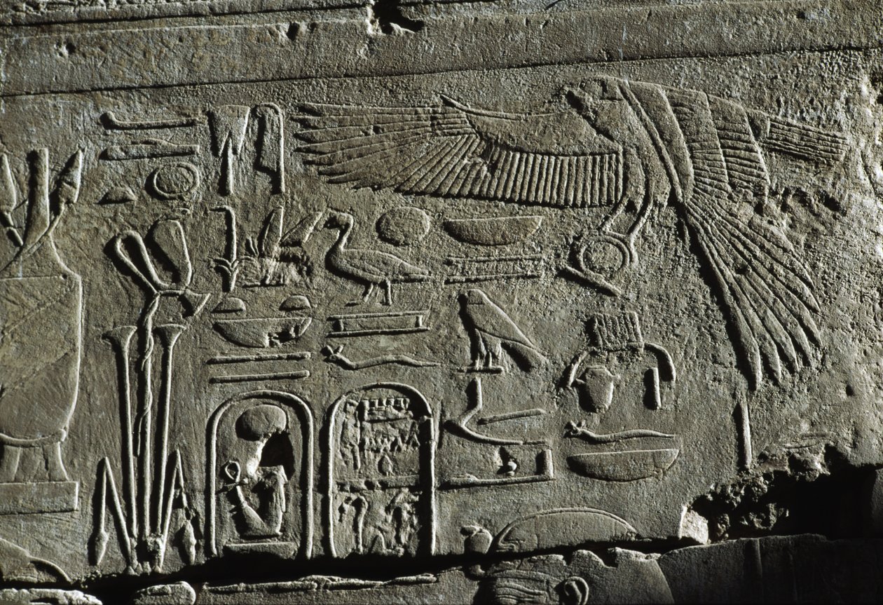 古代テーベ、ルクソール、アメン神殿、レリーフ（ユネスコ世界遺産リスト 作： エジプト第19王朝