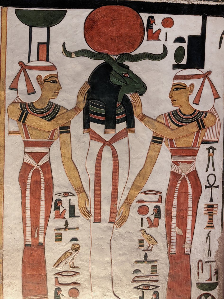 ルクソール「王妃の谷」 王妃ネフェルタリの墓の壁画　再現画 王妃の谷、ネフェルタリの墓 (壁画)