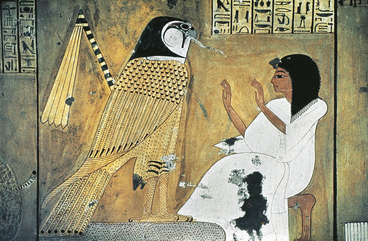 Seinämaalaus kohtauksesta Book of the Deadista, muunnos Golden Falconiksi 作： エジプト第20王朝