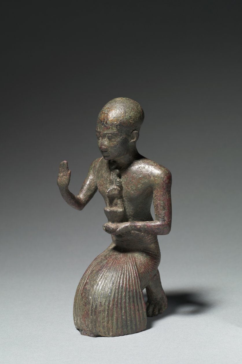 ひざまずく司祭の小像、1186-1069 BC 作： エジプト第20王朝