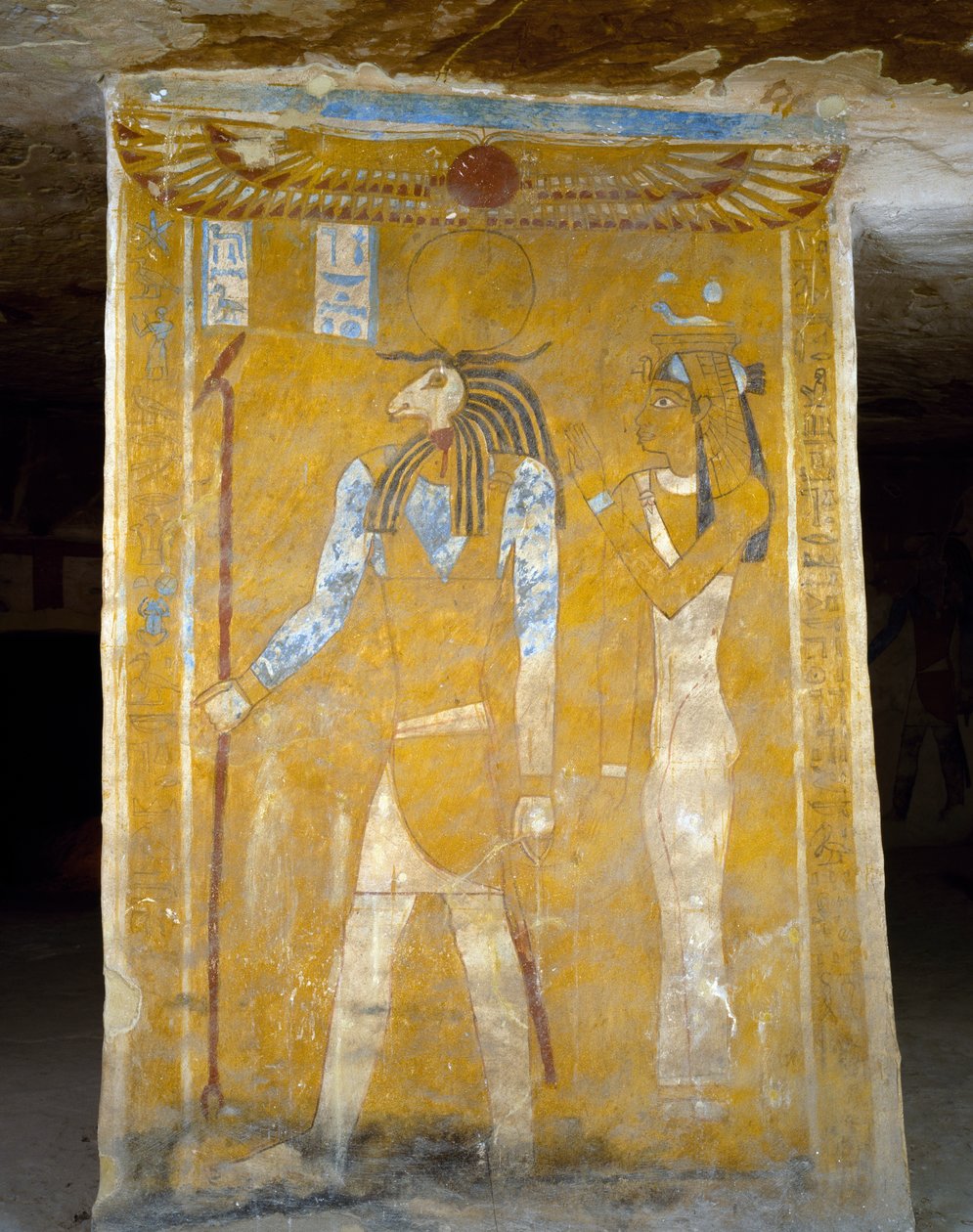 エジプト、ギザのバハリヤ・オアシスにあるパ・ネントウィーの墓の壁画。エジプト文明、第26王朝、前663〜525年。 作： エジプト第26王朝