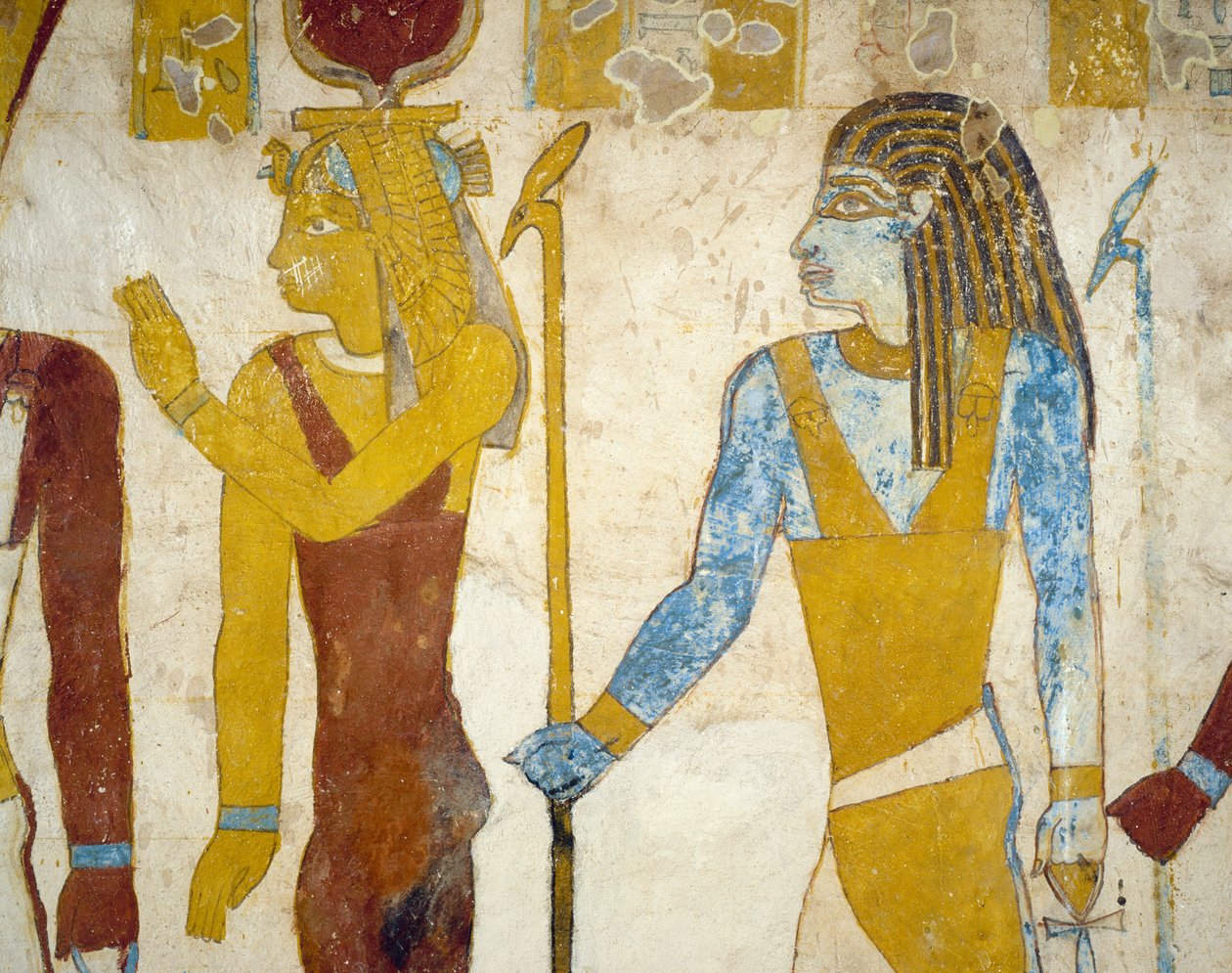 エジプト、ギザのバハリヤ・オアシスにあるパ・ネントウィーの墓の壁画。エジプト文明、第26王朝、前663〜525年。 作： エジプト第26王朝