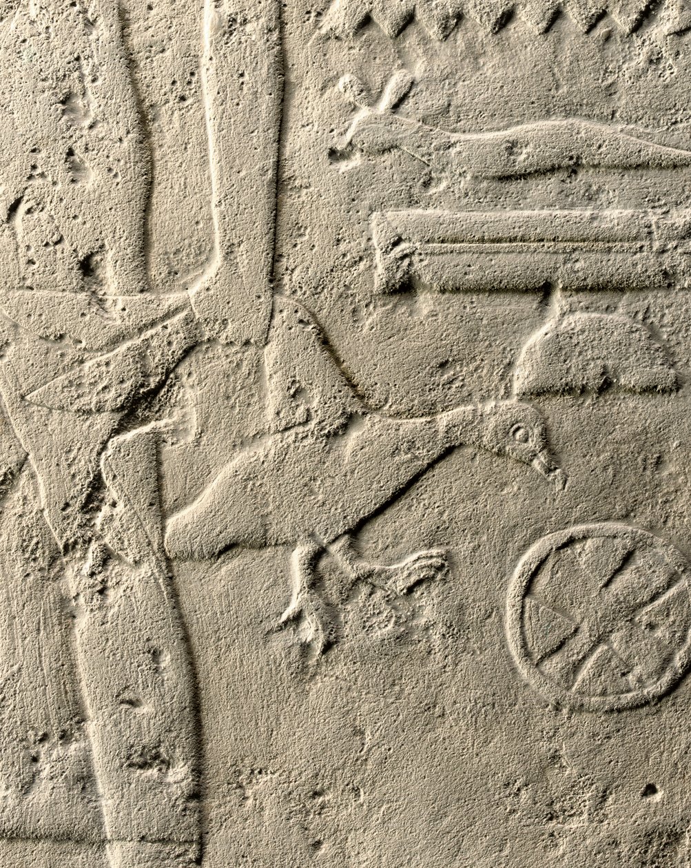 ペヘヌカのレリーフの詳細、古王国時代、紀元前2465～2323年（石灰岩）（440560、440566、440559、440564も参照 作： エジプト第5王朝