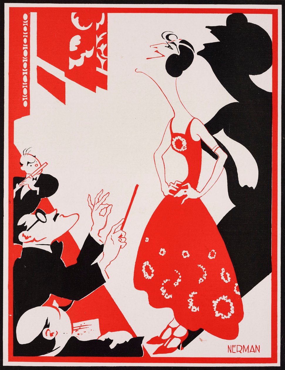 英女優グレイシー・フィールズの風刺画、アイナー・ナーマン（1888～1983）作、『タトラー』誌1411号、7月11日号より。 作： アイナー・ナーマン