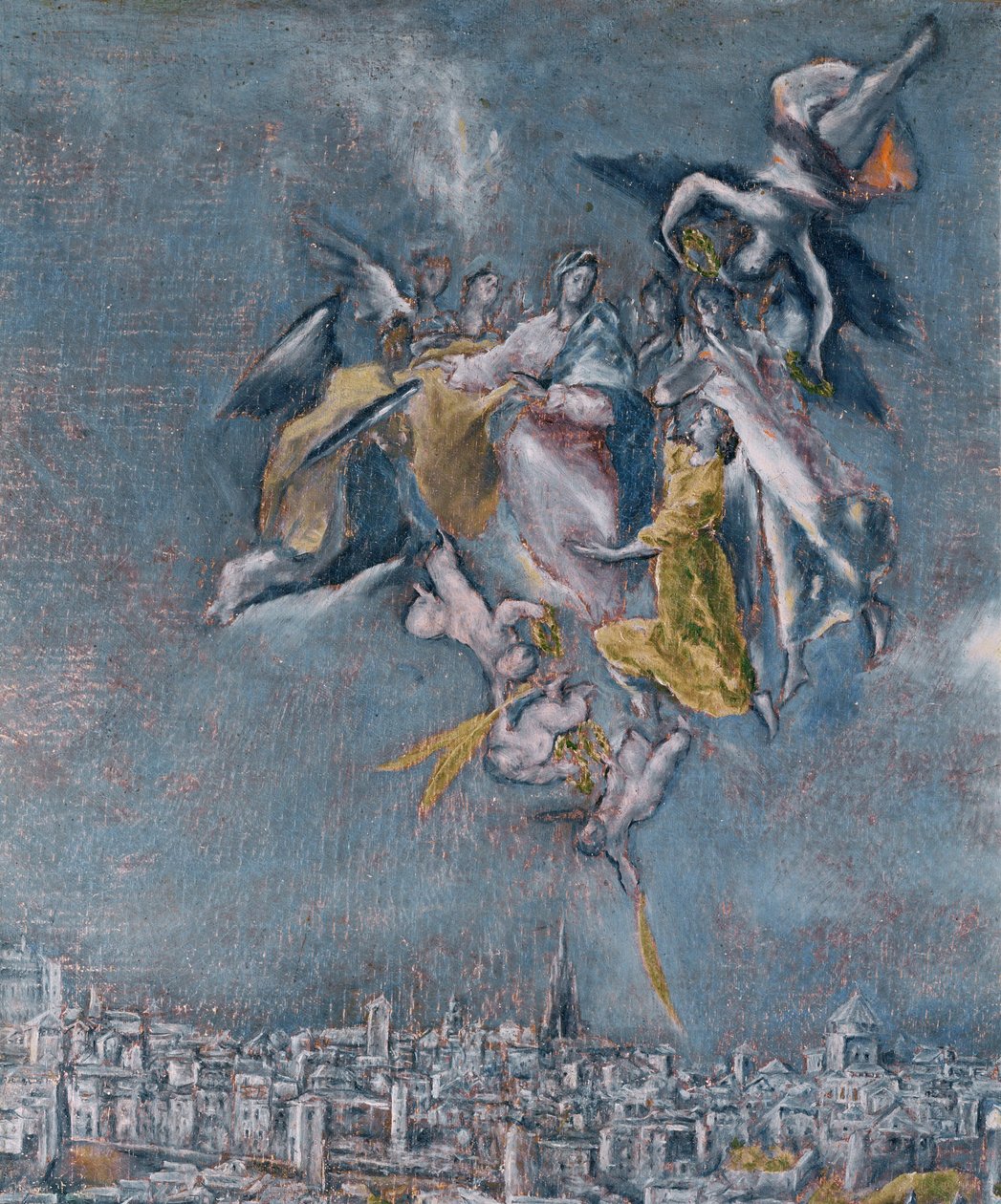 トレドの眺望と地図（キャンバスに描かれた絵） 作： エル (1541 1614) グレコ