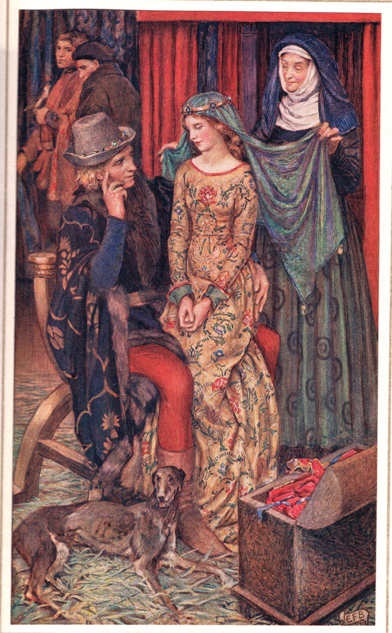 イーニッド、アルフレッド・テニスン作「Idylls of the King」のイラスト (1809-92)、Hodder & Stoughton 発行 作： エリナーフォーテスキュー-ブリックデール