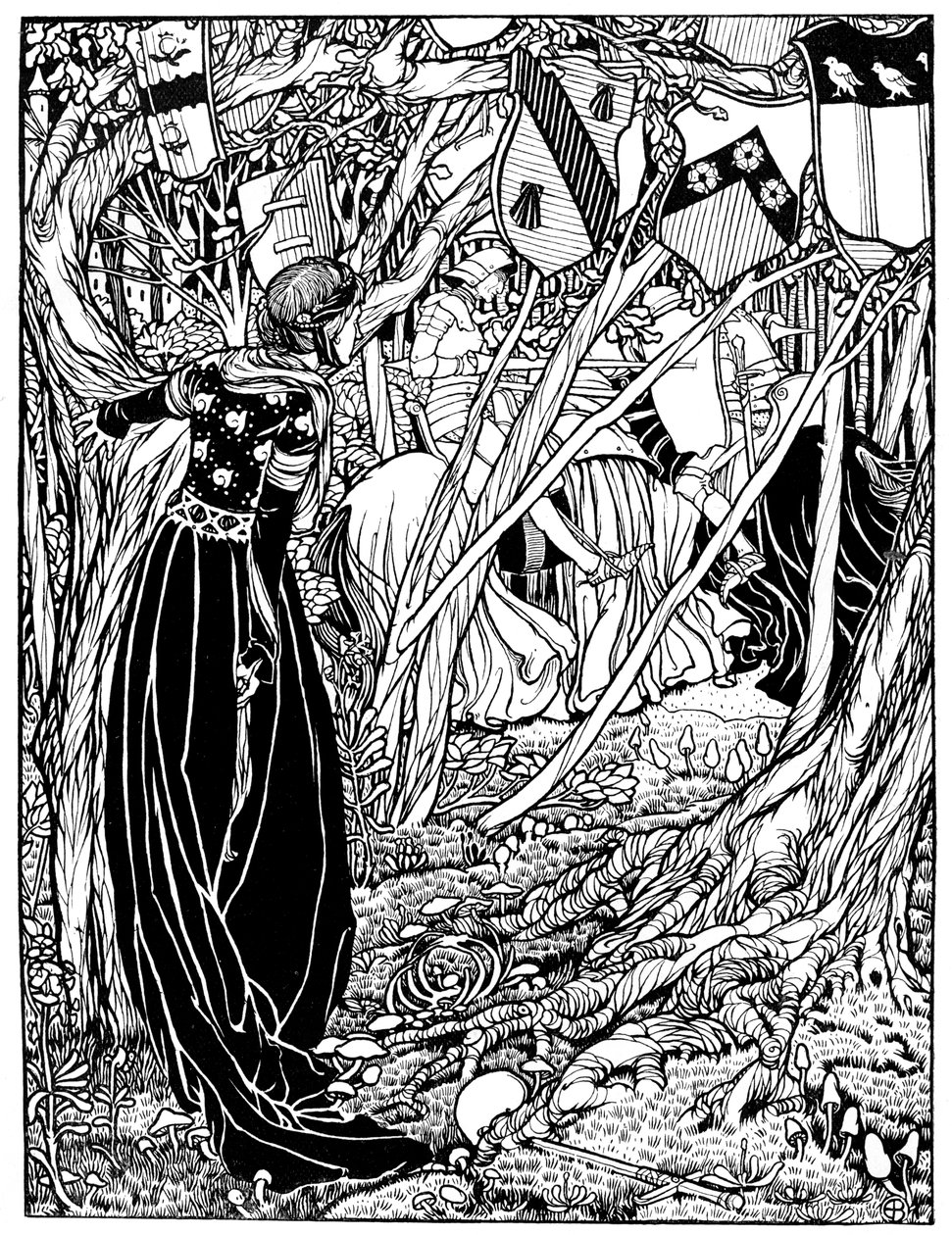 ランスロットデュレイク卿のイラスト、1898年。 作： エリナーフォーテスキュー-ブリックデール