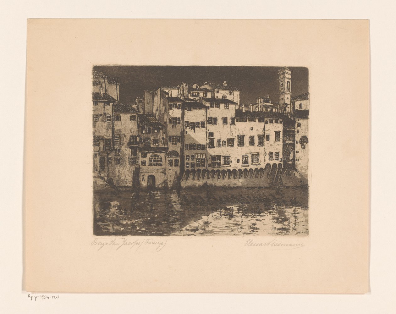 Borgo San Jacopo (Firenze) (オブジェクトの元のタイトル) 作： エレナ・ウィスマン（アーティストによる署名）