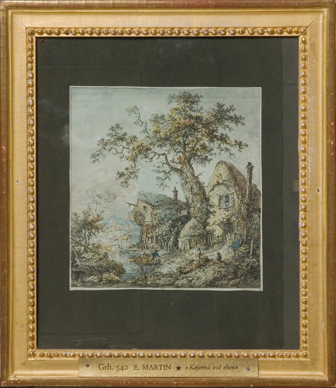 Landschaft mit Bauernhof oder Hütten bei der Eiche 作： エリアス・マーティン