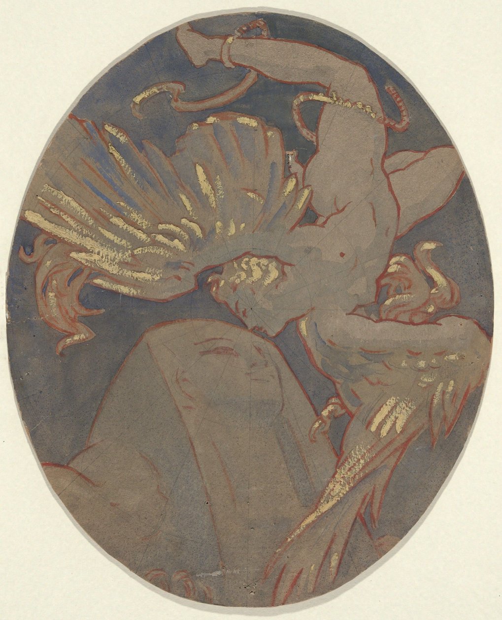 ボストン美術館所蔵のロンデル＝サージェント作『天井画』の複製 作： エリフ・ヴェダー