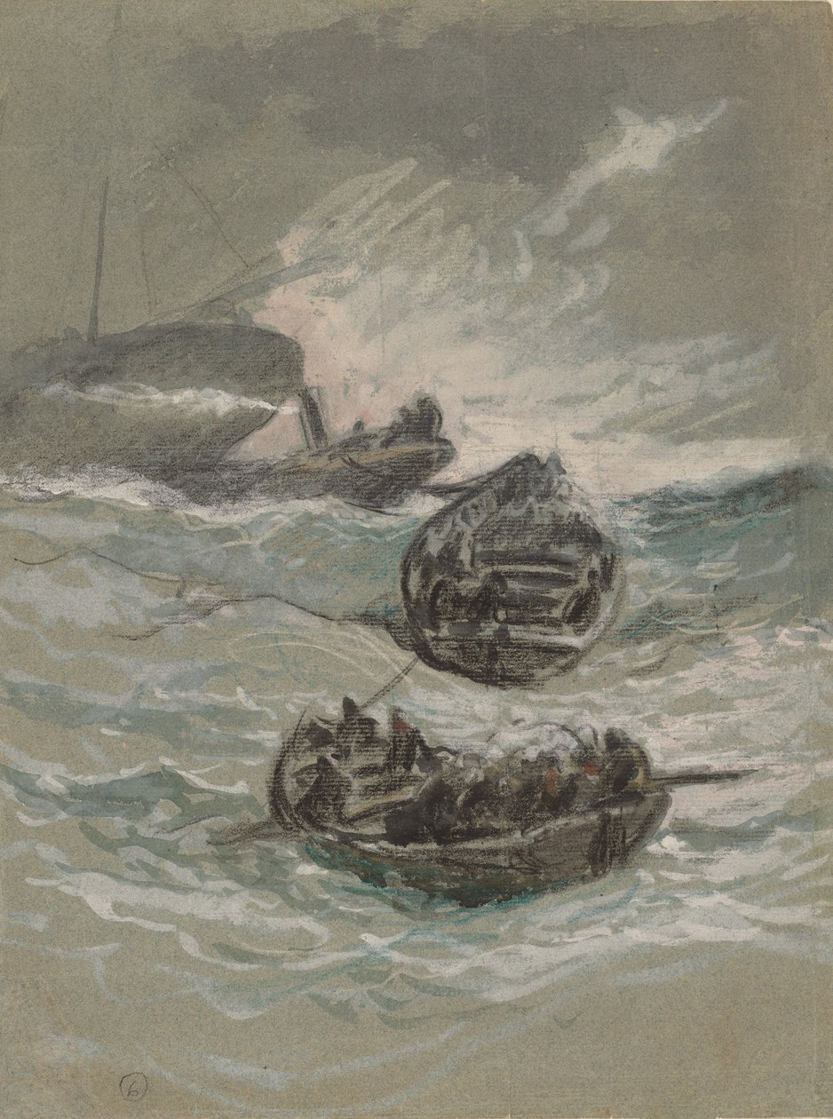 難破船、c。 1880年。 作： エリフ・ヴェダー