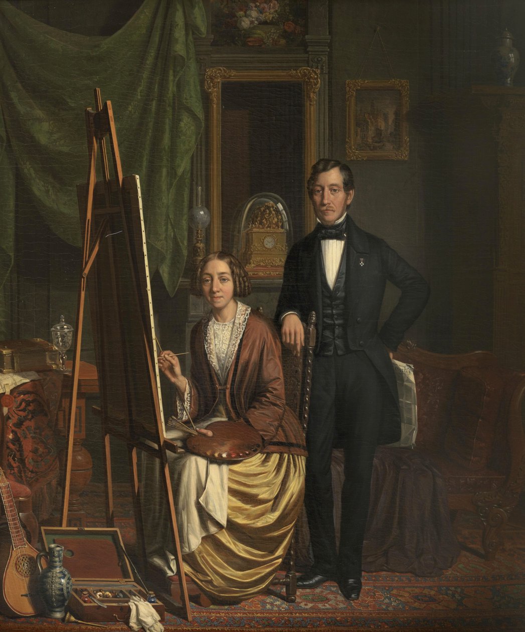 （自己）エリザベス・ハーネン（1845）による夫婦のキアース・ハーネンの肖像 作： エリザベス・アリダ・ハーネン