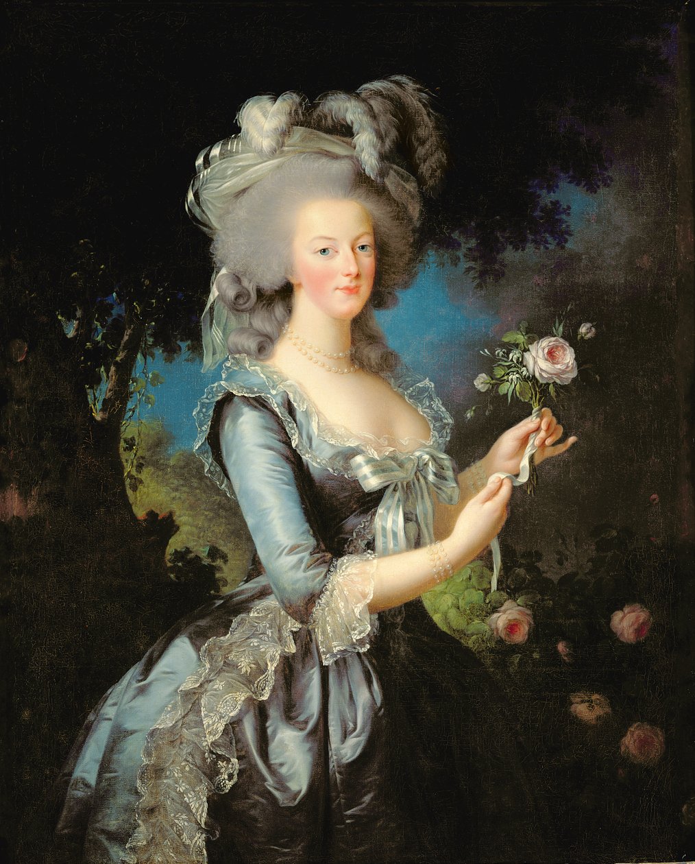 マリーアントワネットとバラ 作： Elisabeth Louise Vigee Lebrun
