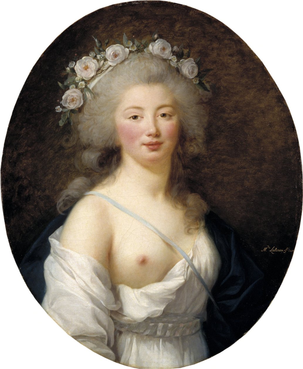 フローラに扮した若い女性の肖像 作： Elisabeth Louise Vigee Lebrun