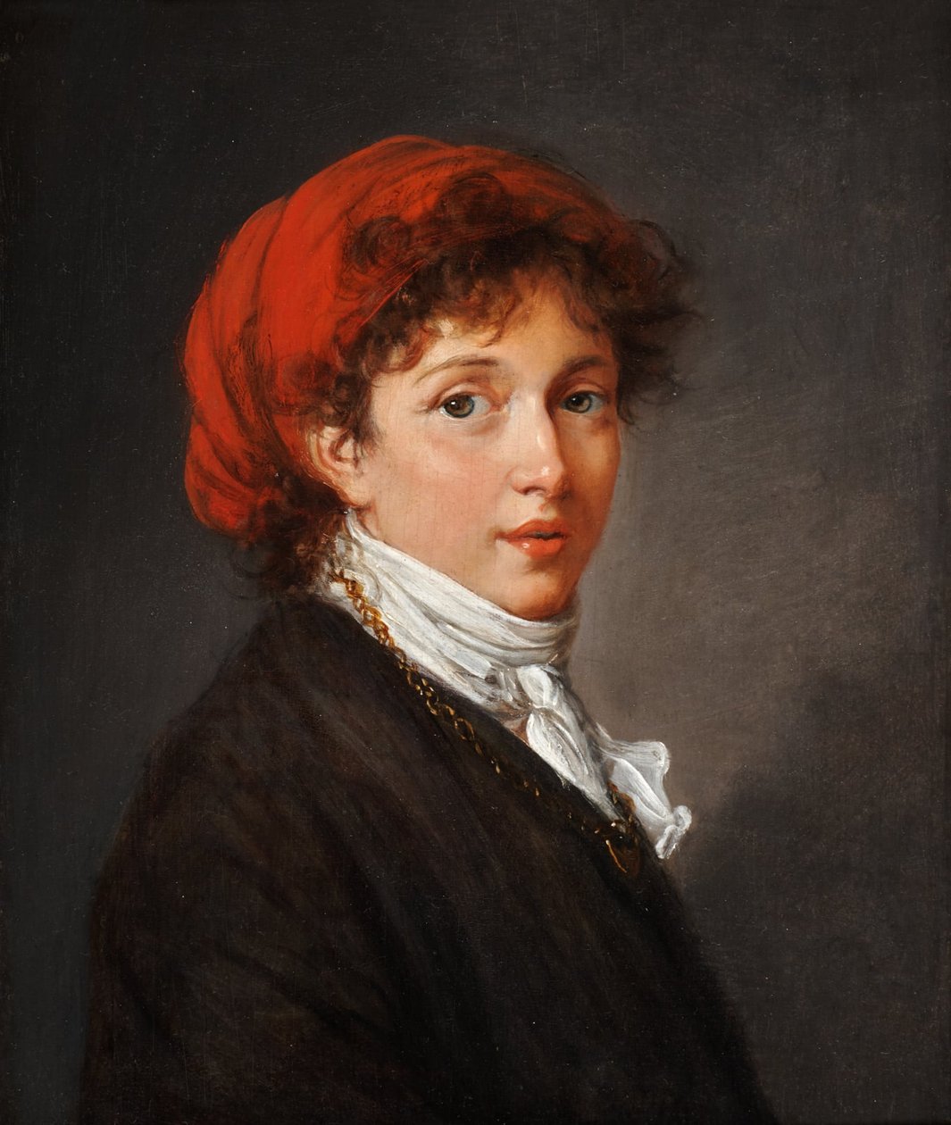 アトリエ衣装を着た自画像 作： Elisabeth Louise Vigee Lebrun