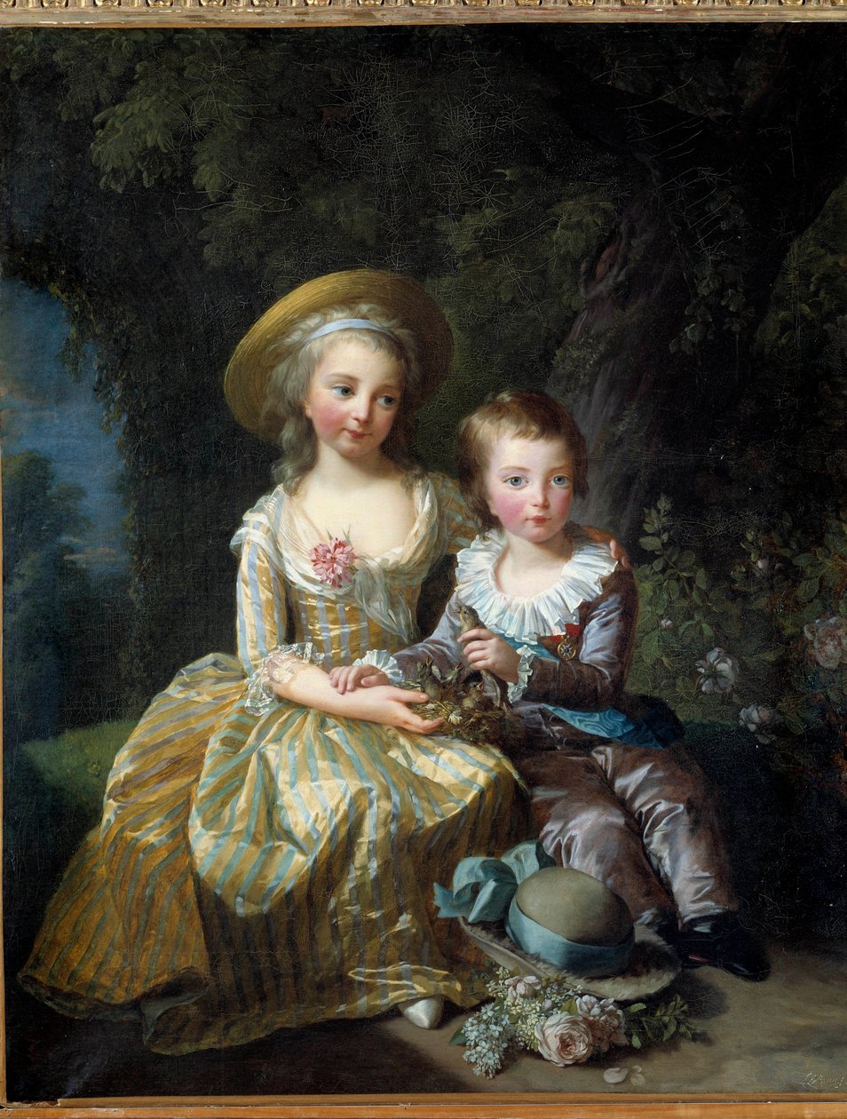 Porträt von Marie Therese Charlotte von Frankreich, Madame Royale, zukünftige Herzogin von Angouleme (1778-1851) und dem Dauphin Louis Joseph Xavier von Frankreich (1781-1789) Beide Kinder von Marie Antoinette und Louis XVI. Gemälde von Marie Elisabeth Lou von Elisabeth Louise Vigee-Lebrun