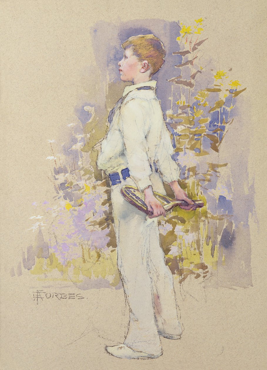 Alec in Whites（水彩・紙 作： エリザベスアデラスタンホープフォーブス