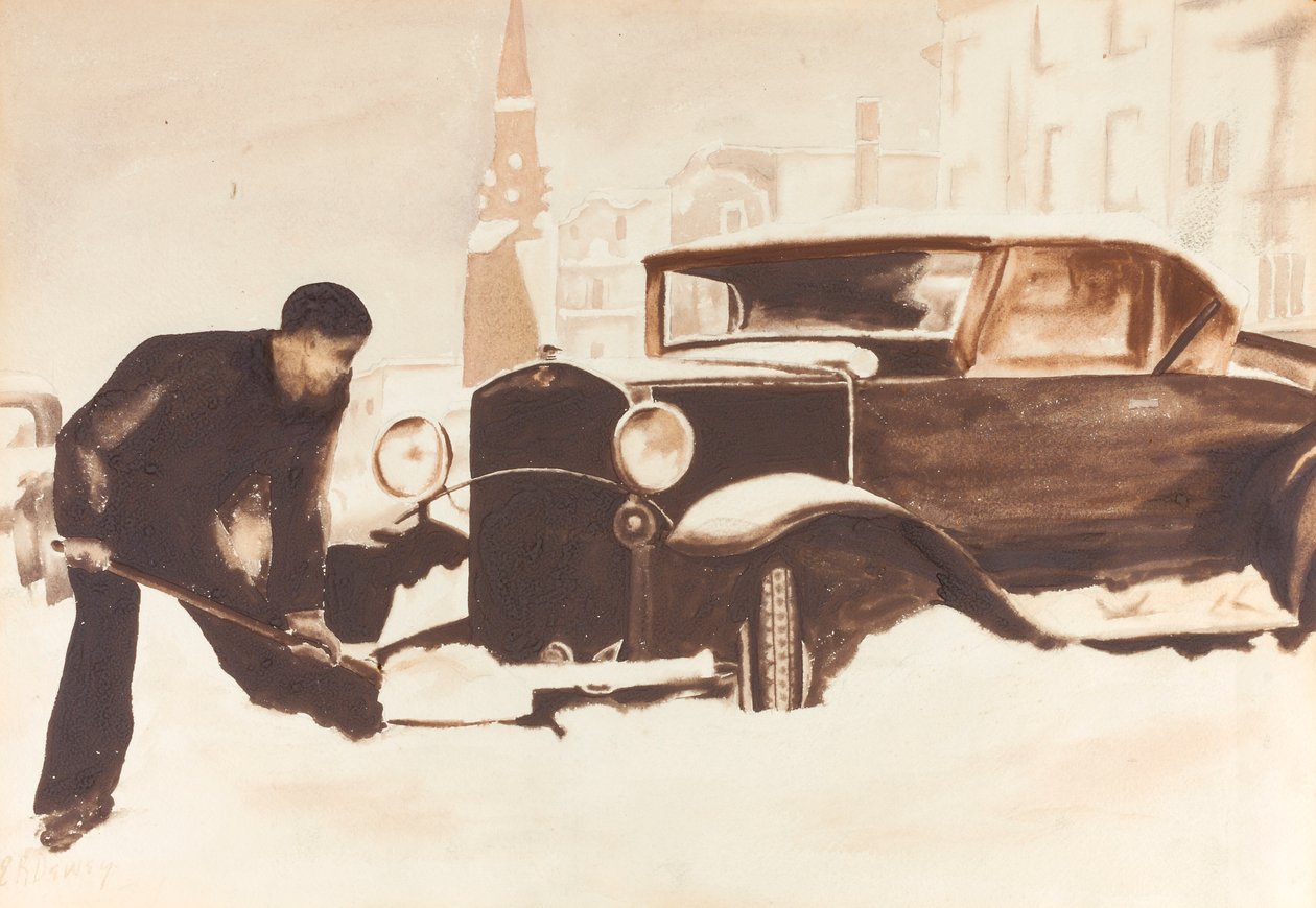 車を掘り出す、1934年。 作： エリザベスR.デューイ