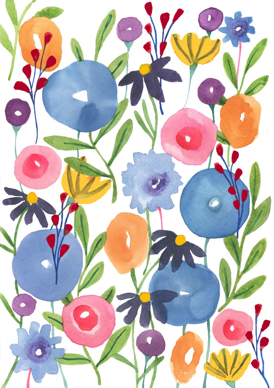 Boho Flowers, 2018（水彩画） 作： エリザベスライダー