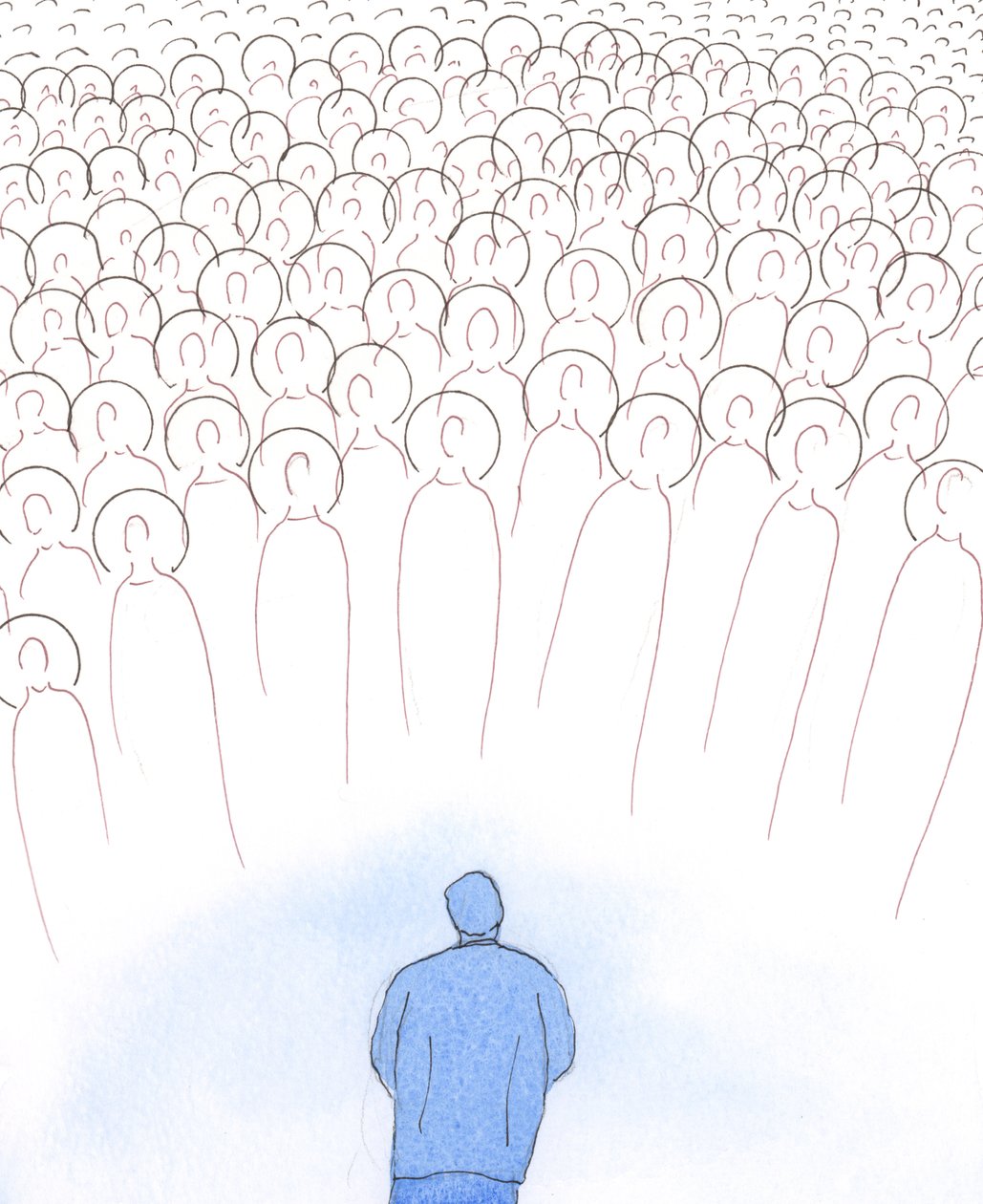 キリストは私の魂を天に向かって引き上げ、聖人たちの仲間を見せて私を慰めてくださった, 2005 (紙に水彩) 作： エリザベス・ワン