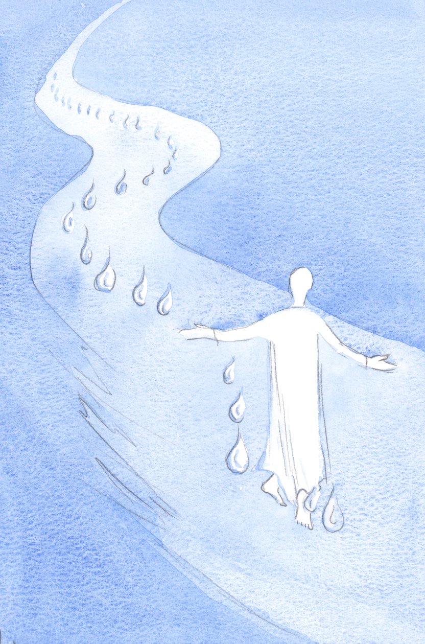 キリストは本当に私たちの祭壇に来て私たちに加わります。彼はここに来て、私たちに加わりたいと熱望し、「燃えている」愛を込めて、目に見えない栄光の中で。、2001年（紙にw - c） 作： エリザベス・ワン