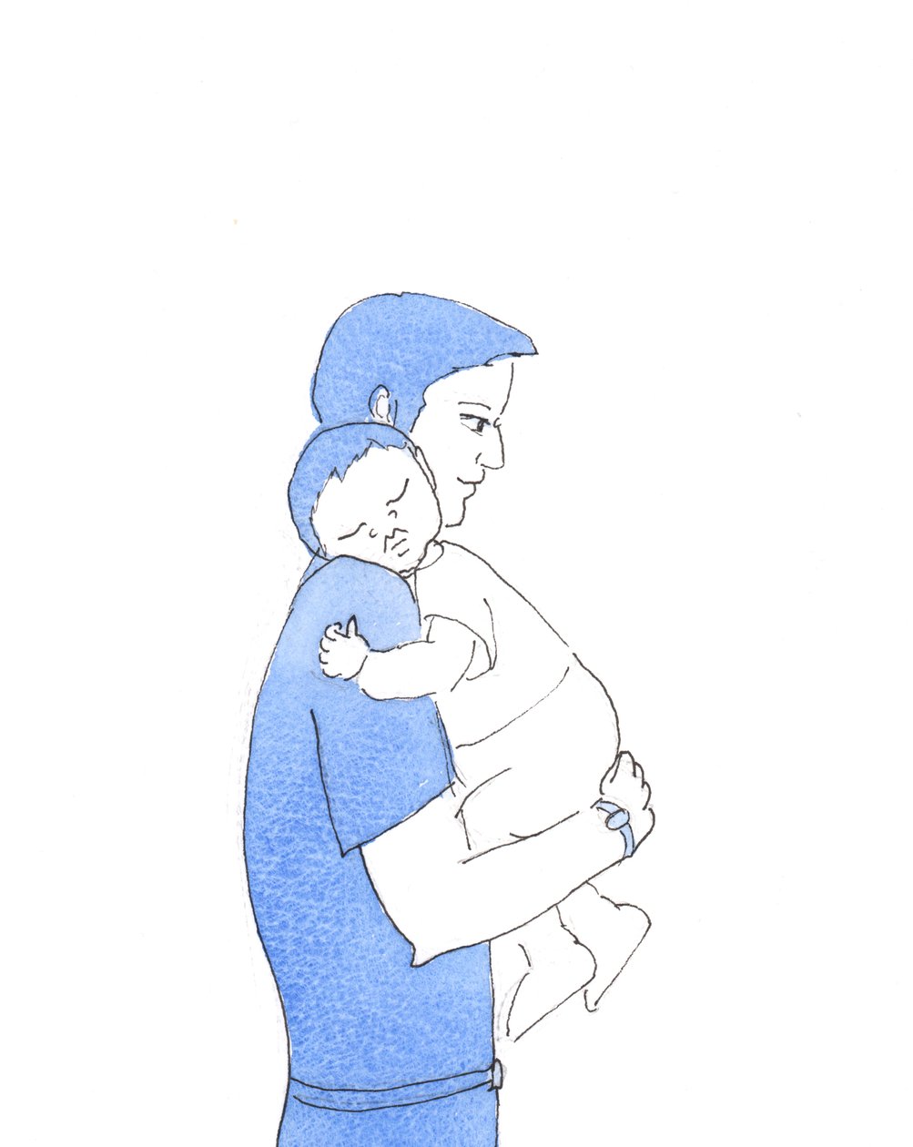 Christus zeigte mir, dass ich, wenn ich krank und erschöpft bin und es schwer finde, der Messe Aufmerksamkeit zu schenken, nicht mehr schuld bin als ein erschöpftes Kind, das nicht anders kann, als auf der Schulter seines Vaters einzuschlafen, sicher in se von Elizabeth Wang